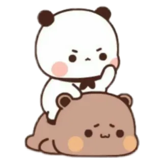 😞 Panda, Ours, Mignon, Dessin animé, Kawaii, Adorable, Animaux telegram sticker