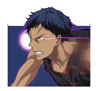 😡 Aomine Daiki Kuroko's Basketball Anime, Baloncesto, Deportes, Determinación, Manga telegram sticker