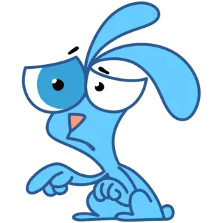😞 Dibujo animado, Conejo, Azul, Triste, Emoji, Personaje telegram sticker
