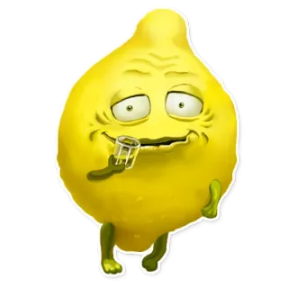🤤 limão, fruta, desenho animado, bebida telegram sticker