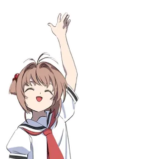 😄 Sakura Kinomoto Cardcaptor Sakura Anime, Manga, Mono, Uniforme escolar, Alegre, Kawaii, Cardcaptor Sakura telegram sticker