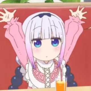 🍚 Kanna Kamui Miss Kobayashi's Dragon Maid Anime, Kanna, Fofo, Dragão, Kawaii, Chibi whatsapp sticker