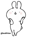 💃 coelho, fofo, adesivo, animal, desenho animado telegram sticker