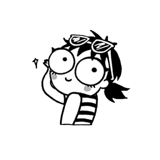 👱 cartoon, character, girl, glasses, sticker telegram sticker