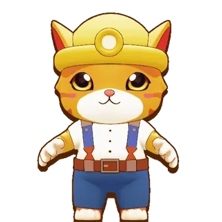 😡 Katze, Bergmann, Cartoon, süß, Tier, Figur, Bau telegram sticker