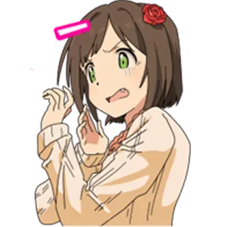 😰 Anime, Garota, Expressão, Desenho animado whatsapp sticker