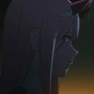 🌷 Zero Two Darling in the Franxx Anime, Zero Two, Darling in the Franxx, Chifres, Feminino telegram sticker