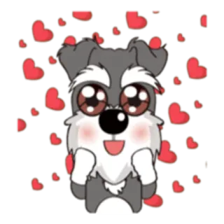 😍 perro, cachorro, corazones, amor, lindo, dibujos animados telegram sticker