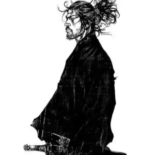 🖤 Miyamoto Musashi Vagabond Samurai, Manga, Krieger, Schwert, Japan, Vagabund telegram sticker