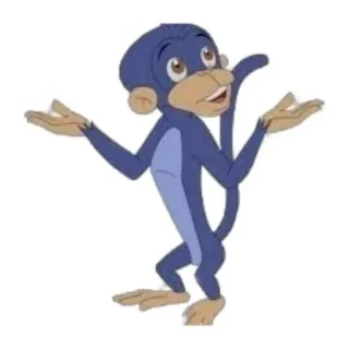🤷‍♂ Affe, Cartoon, Tier, Blau, Süß telegram sticker