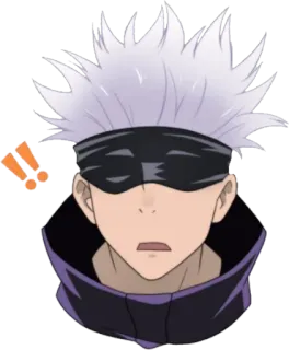 😦 Satoru Gojo Jujutsu Kaisen Аниме, Годжо Сатору, Магическая битва, Персонаж, Повязка, Годжо telegram sticker