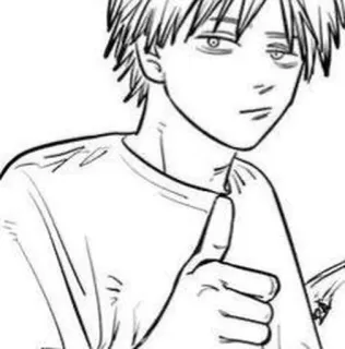 👍 Anime, Manga, Personnage, Pouce levé, Illustration telegram sticker