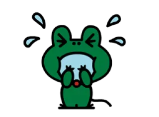 😖 crying, sad, frog, emotion, tears, upset telegram sticker