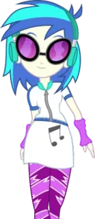 🔱 Vinyl Scratch My Little Pony: Equestria Girls Cartoon, Anime, Musik, Kopfhörer, DJ, Equestria Girls whatsapp sticker