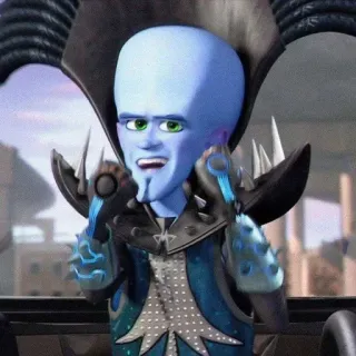 🌟 Megamind Megamind, méchant, dessin animé, bleu, animé, personnage telegram sticker
