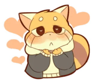 ❤️ การ์ตูน, สัตว์, น่ารัก, สติกเกอร์, ความรัก, หัวใจ, แพนด้าแดง telegram sticker