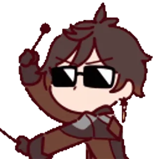🥁 Zhongli Genshin Impact Anime, Videogioco, Figo, Occhiali da sole, Geoculus telegram sticker