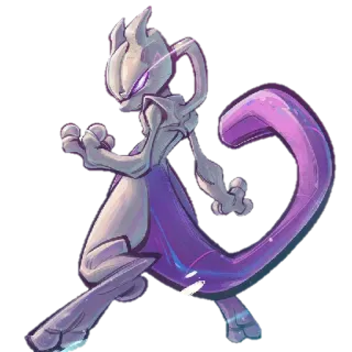 🤬 Mewtwo Pokemon Pokemon, Mewtwo, psychic, video game, anime, cartoon telegram sticker