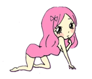 🤔 Anime, Mädchen, Rosa, Süß telegram sticker