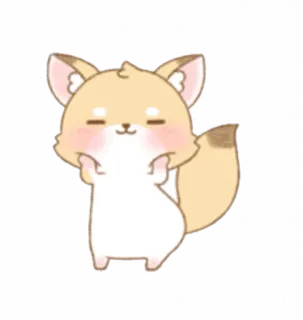 😌 renard, mignon, animal, dessin animé, adorable, kawaii whatsapp sticker