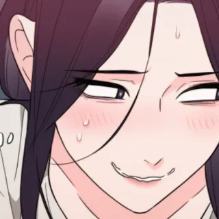 😩 Manhwa, Sourire narquois, Rougir, Anime, Expression du visage, Dessin animé telegram sticker