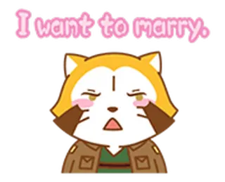 🎎 I want to marry. Cartone animato, Animale, Matrimonio, Amore, Relazione, Carino telegram sticker