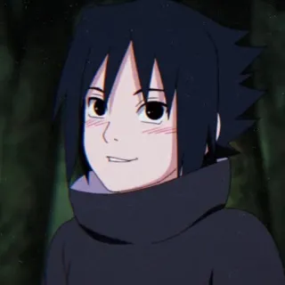 🀄️ Sasuke Uchiha Naruto Аниме, Саске, Ниндзя, Учиха, Милый, Улыбается telegram sticker