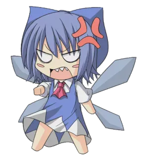😡 อนิเมะ, โกรธ, จิบิ, การ์ตูน, ตัวละคร telegram sticker