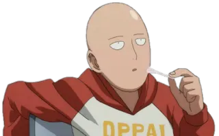 🙄 Saitama One-Punch Man OPPAI Аниме, Сайтама, Ванпанчмен, Герой, Смешной, Манга whatsapp sticker