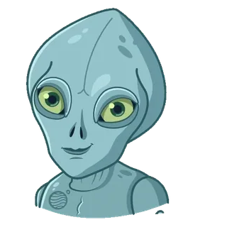 👽 Alien, Alien Abu-abu, Ekstraterestrial, Kartun, Ilustrasi, Luar Angkasa, UFO whatsapp sticker