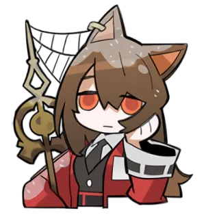 😩 anime, cô gái mèo, mắt đỏ, quyền trượng, kiệt sức telegram sticker