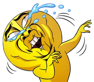😭 emoji, hài hước, hoạt hình, cười, nước mắt, vui vẻ, màu vàng telegram sticker