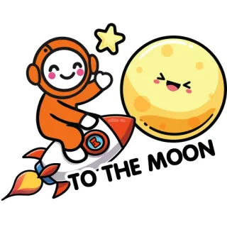 😄 TO THE MOON 月, ロケット, 宇宙, 宇宙飛行士, かわいい, 可愛い, 星 telegram sticker