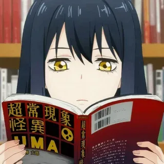 👻 超常怪異現象UMA Anime, Lettura, Libro, Donna, Manga, Giapponese telegram sticker