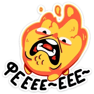 😡 PEEEEEE Flamme, Personnage, Dessin animé, Feu, Mignon, Illustration, Autocollant whatsapp sticker