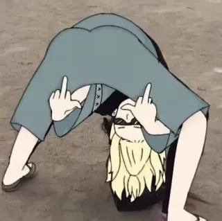 🖕 средний палец, обидный, грубый, жест, мультяшный, персонаж telegram sticker
