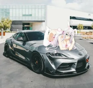 💓 Anime, Samochód, Bunny Girl, Naklejka telegram sticker