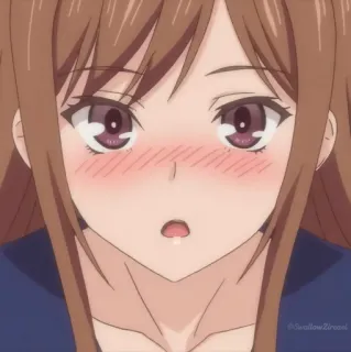 😮 anime, blush, shocked, female, cartoon whatsapp sticker