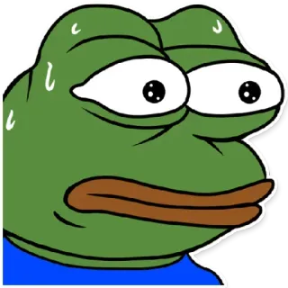 😰 Pepe the Frog meme, pepe, frog, sweating, internet meme telegram sticker