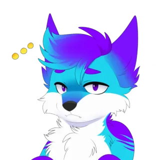 🤔 Dibujo animado, Zorro, Furry, Lindo, Expresión, Animal telegram sticker