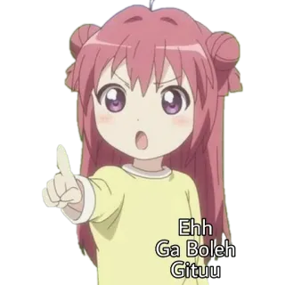 😠 Ehh Ga Boleh Gituu anime, girl, cute, pointing, index finger telegram sticker