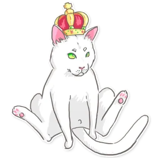 😕 gato, corona, animal, mascota, real, sentado telegram sticker