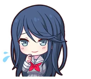 🎤 Anime, Mädchen, Süß, Chibi, Schuluniform telegram sticker