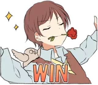 👻 WIN Anime, Cartoni animati, Festa, Rosa, Successo, Vittoria telegram sticker