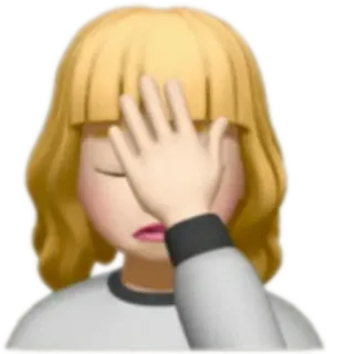 🤦‍♀ Facepalm, Emoji, Enttäuschung, blonde Haare, Peinlichkeit, Frustration telegram sticker