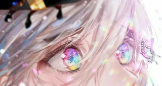👁 アニメ, 目, 蝶, カラフル, キラキラ telegram sticker