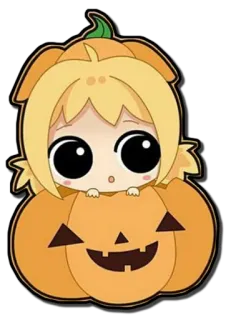 👻 万圣节, 南瓜, 动漫, 卡哇伊, 可爱, 秋天 telegram sticker
