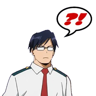 ⁉️ Tenya Iida My Hero Academia ??! Anime, Domanda, Sorpreso, Confuso, My Hero Academia telegram sticker