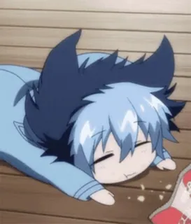 😮‍💨 anime, cartoon, sleepy, character, laying down telegram sticker