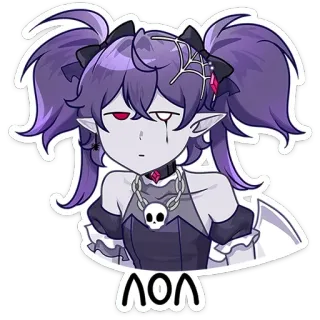 😐 NON anime, goth, cute, purple, cartoon, girl telegram sticker